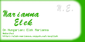 marianna elek business card
